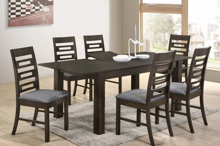 Latina 1+6 Sino Ext. Table 900 x 1500+400 - Dining Set - Golden Tech Furniture Industries Sdn Bhd