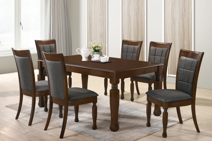 Loris 1+6 Dining Set - Dining Set - Golden Tech Furniture Industries Sdn Bhd