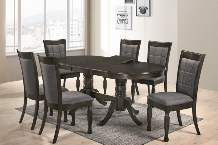 Loris 1+6 v Elise Oval Ext.Table - Dining Set - Golden Tech Furniture Industries Sdn Bhd