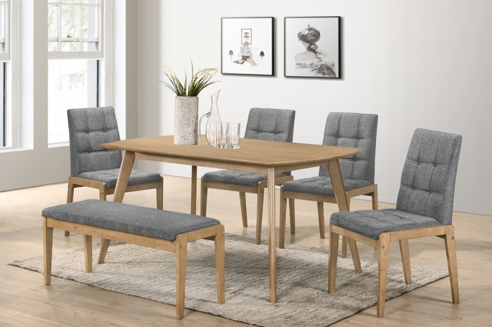 Riko-GL 1+4+1 Yutu Table 900 x 1500 - Dining Set - Golden Tech Furniture Industries Sdn Bhd