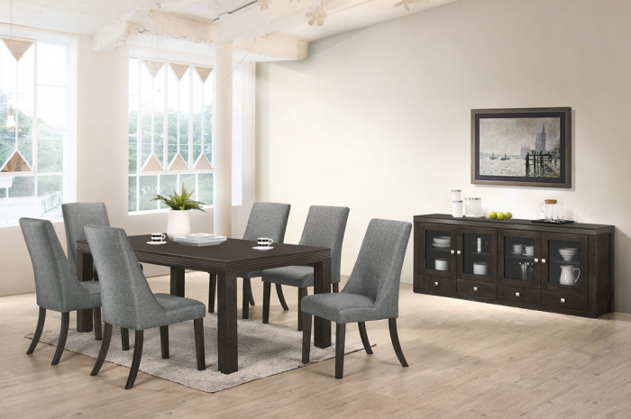 Sogo 1+6 Ramos Table 1000 x 1800 v Sideboard - Dining Set - Golden Tech Furniture Industries Sdn Bhd