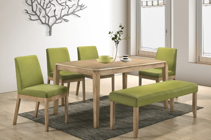Tom 1+4+1Dining Set Kasia Table 900 x 1500mm - Dining Set - Golden Tech Furniture Industries Sdn Bhd