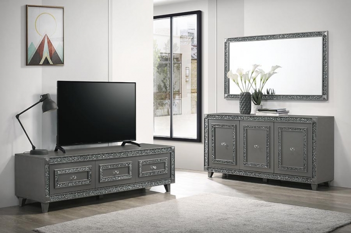 Venella_TV_SideBoard_with_Mirror - Sideboard & TV Console - Golden Tech Furniture Industries Sdn Bhd