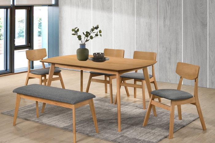 Vico 1+4+1 Yutu Table 900 x 1500 - Dining Set - Golden Tech Furniture Industries Sdn Bhd